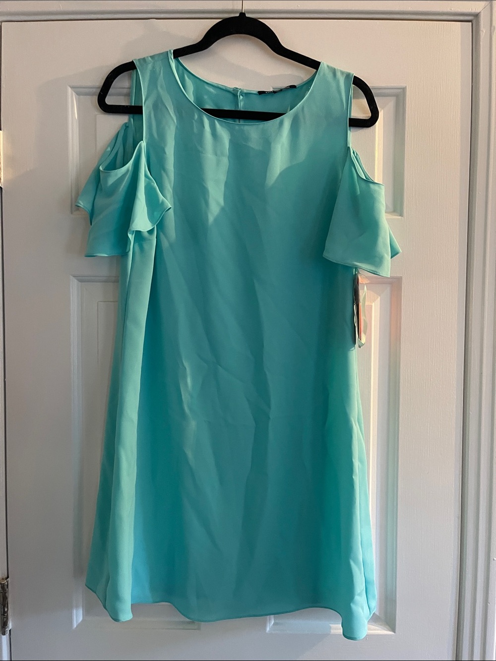Gianni Bini Aqua Cold-Shoulder Mini Dress